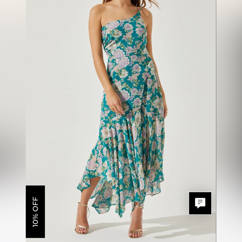 ASTR the Label Emmy Lou One Shoulder Floral Midi Dress